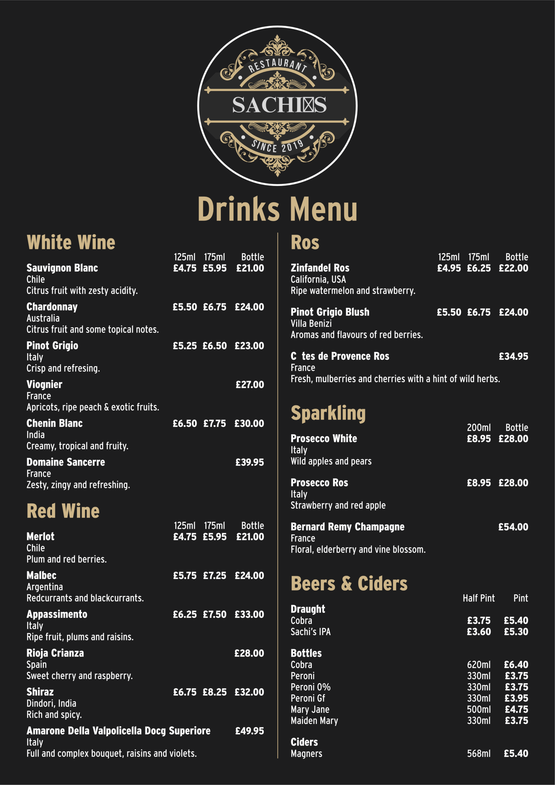 Drink Menu Page 2